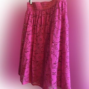 Pink Mid-length lace skirt